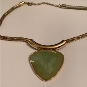 Chunky Large Green Pendant Necklace